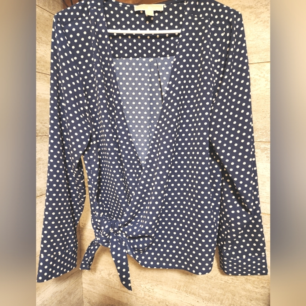 Michael kors womens large tie wrap blouse